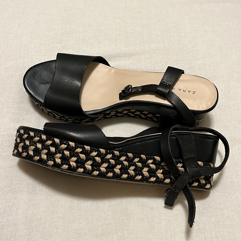 Brand new leather wedges EU38 from Zara home.